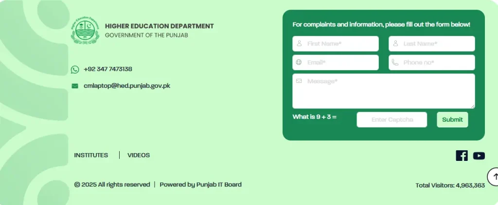 CM Punjab Laptop Program complaints